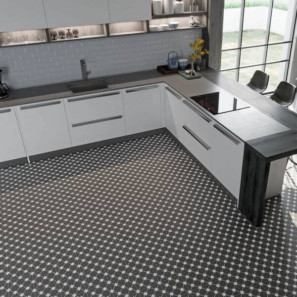 Cronos Grey Star Tiles - Matt