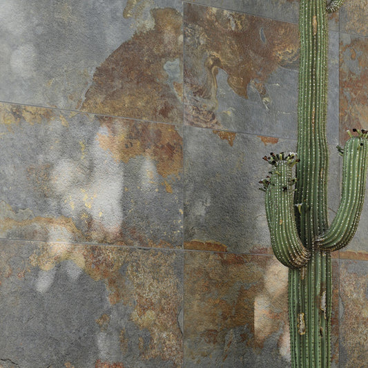 Cut Sample: Cumbria Grey Slate Look Tiles