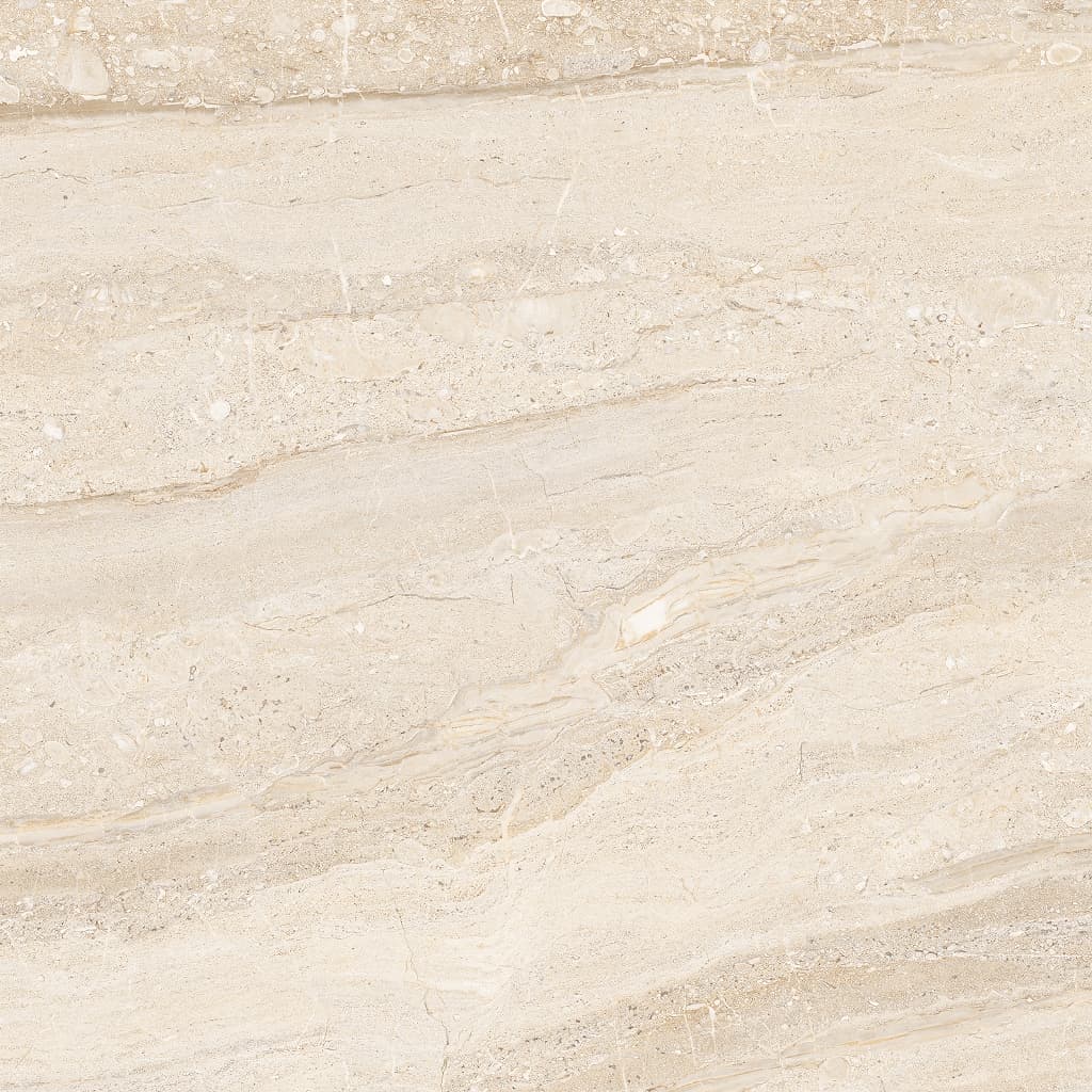 Dyna Large Cream Floor Tiles - Gloss, Rectified, Porcelain