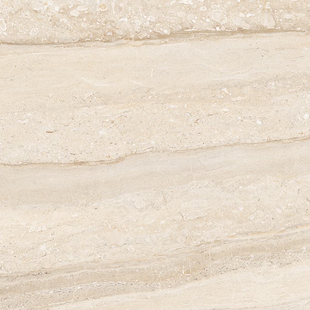 Dyna Large Cream Floor Tiles - Gloss, Rectified, Porcelain