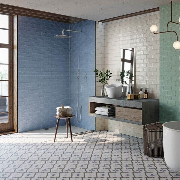 Delfos Vintage Blue Pattern Tiles - Matt
