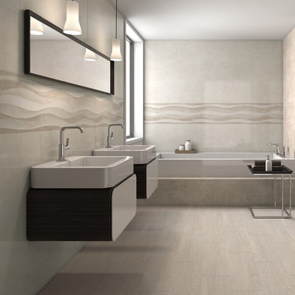 Delhi Beige Pattern Wave Tiles