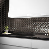 Delta Anthracite 3 Dimensional Tiles - Room Setting