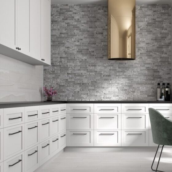 Cut Sample: Dorset Grey Marble Effect Tiles