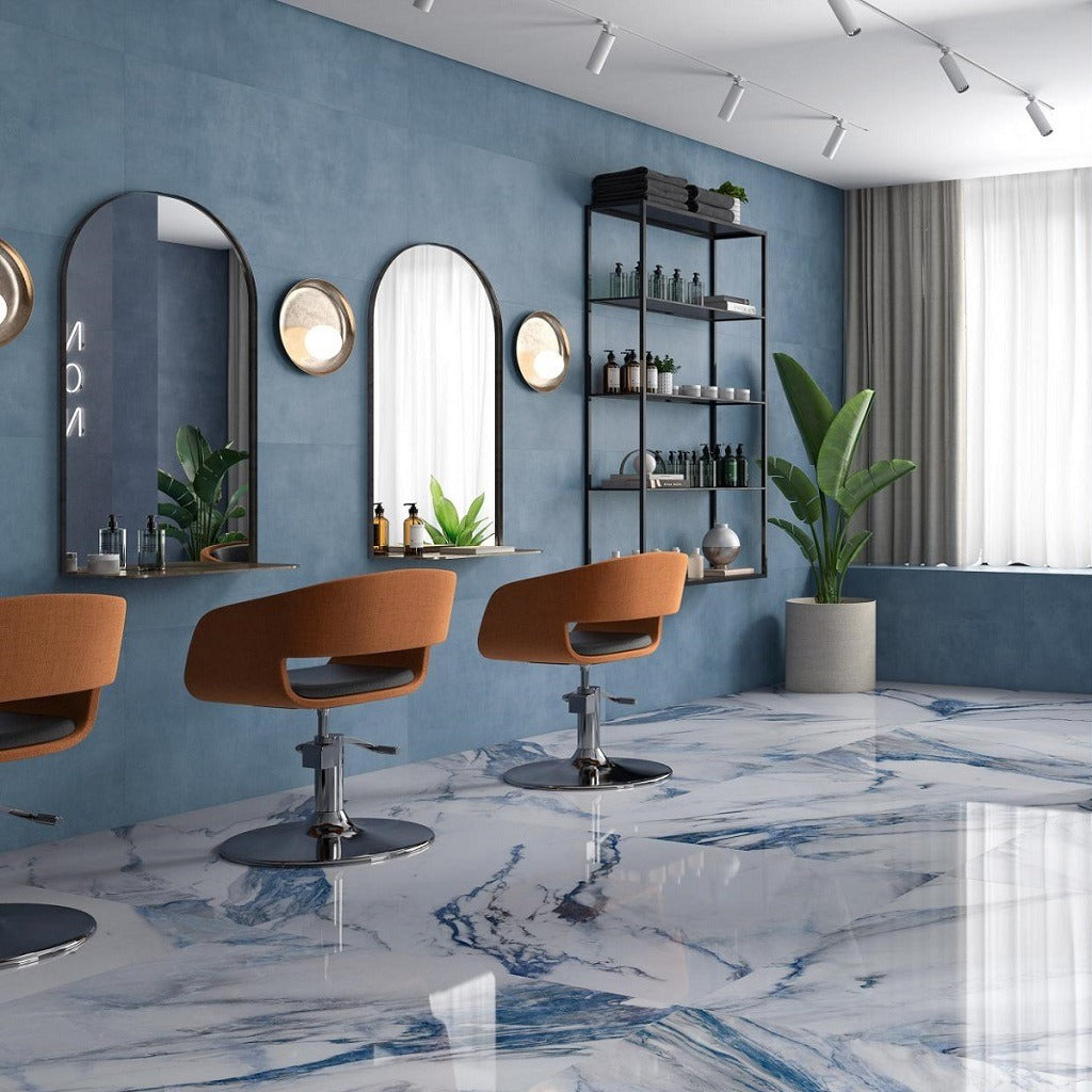 Cut Sample: Eleganza Light Blue Kitchen and Bathroom Tiles