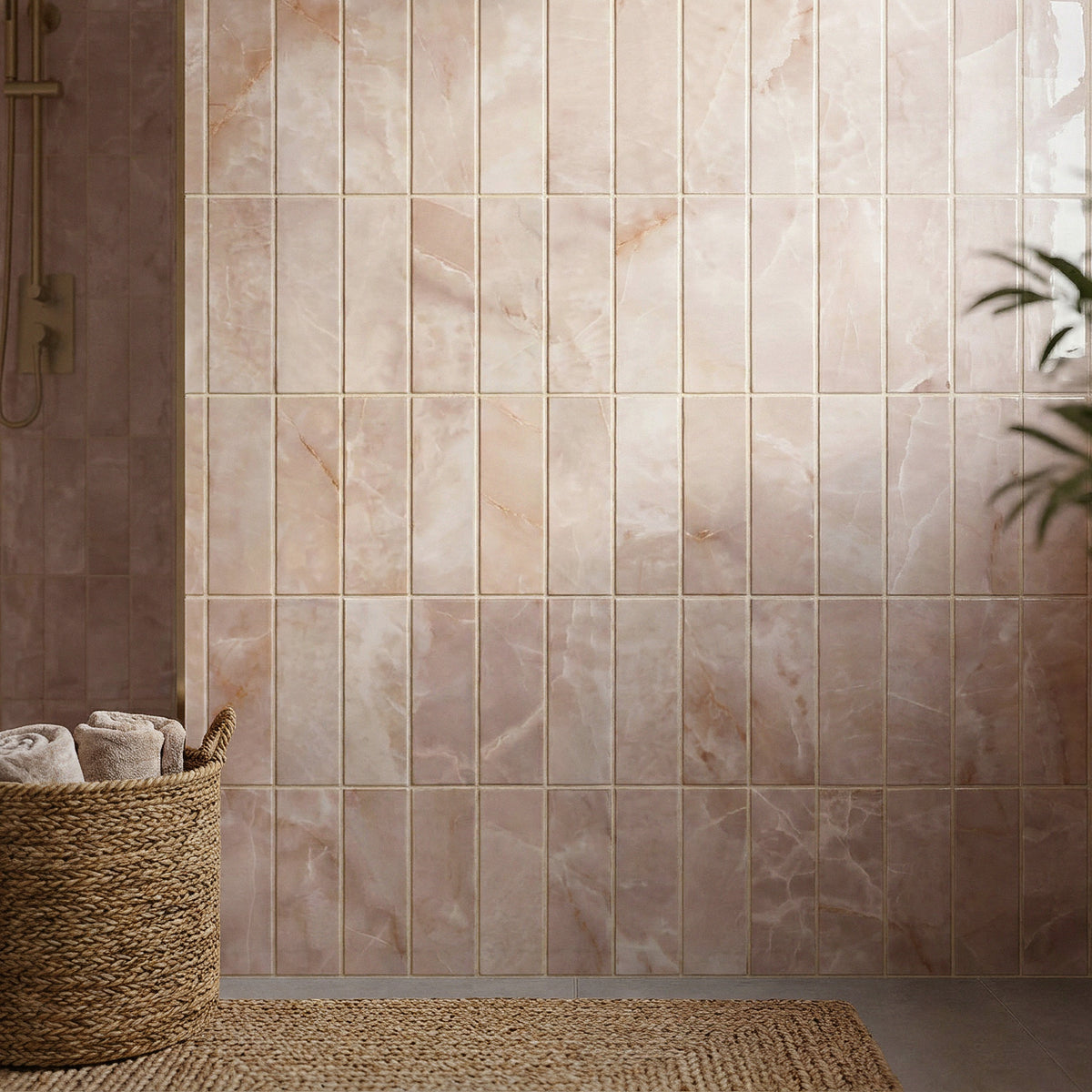 Onyx Pink Gloss Metro Wall Tiles
