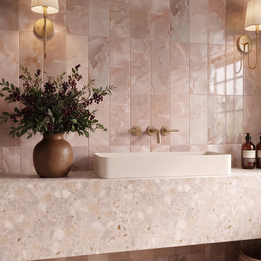 Onyx Pink Gloss Metro Wall Tiles