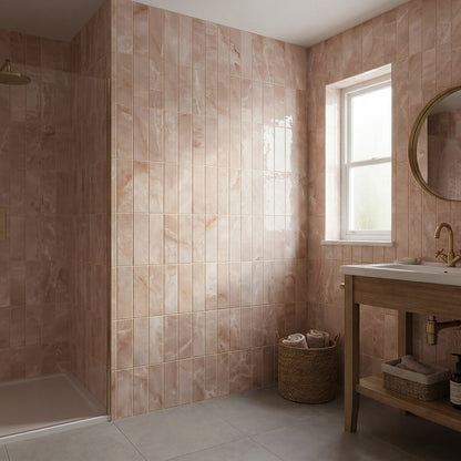 Onyx Pink Gloss Metro Wall Tiles