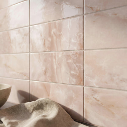 Onyx Pink Gloss Metro Wall Tiles