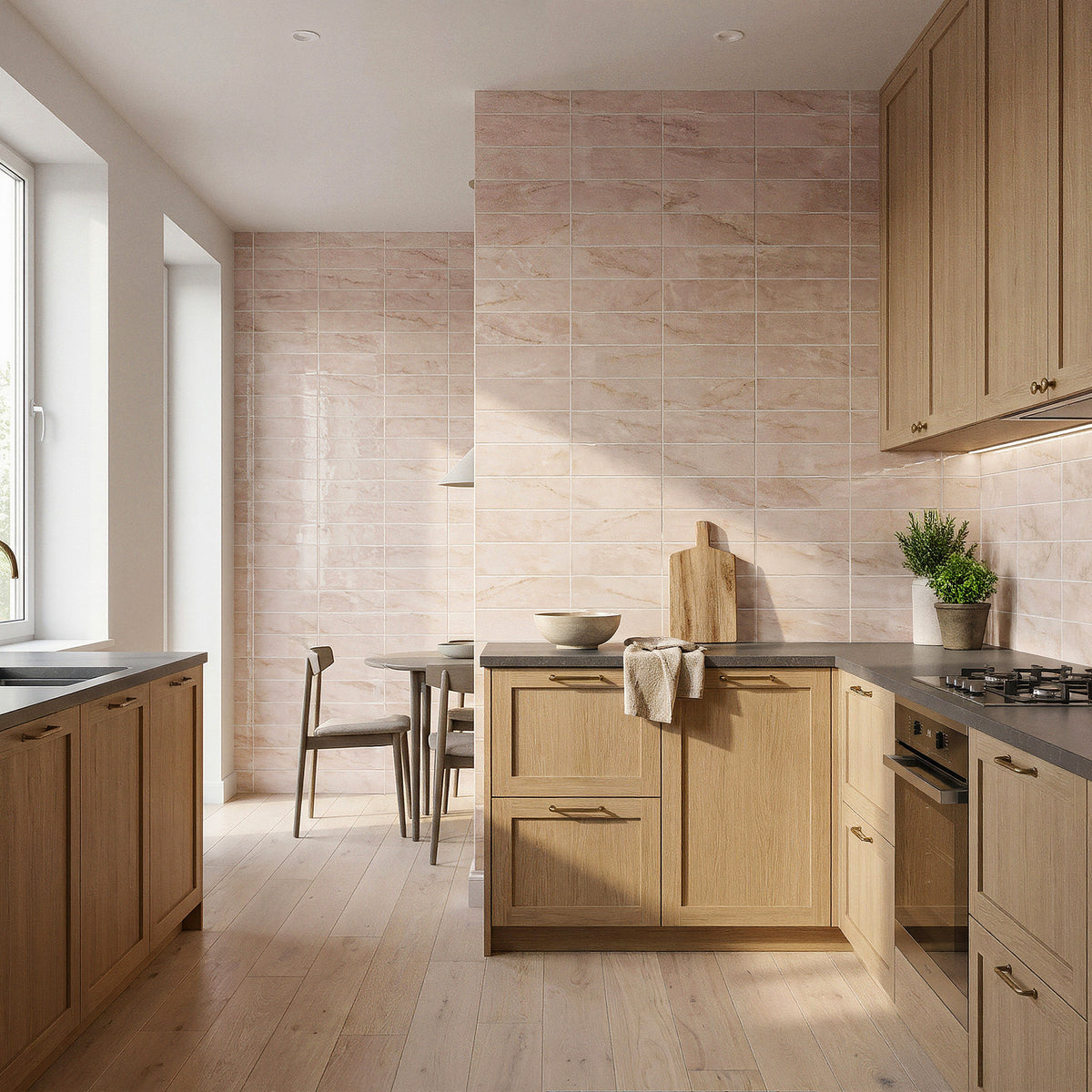 Onyx Pink Gloss Metro Wall Tiles