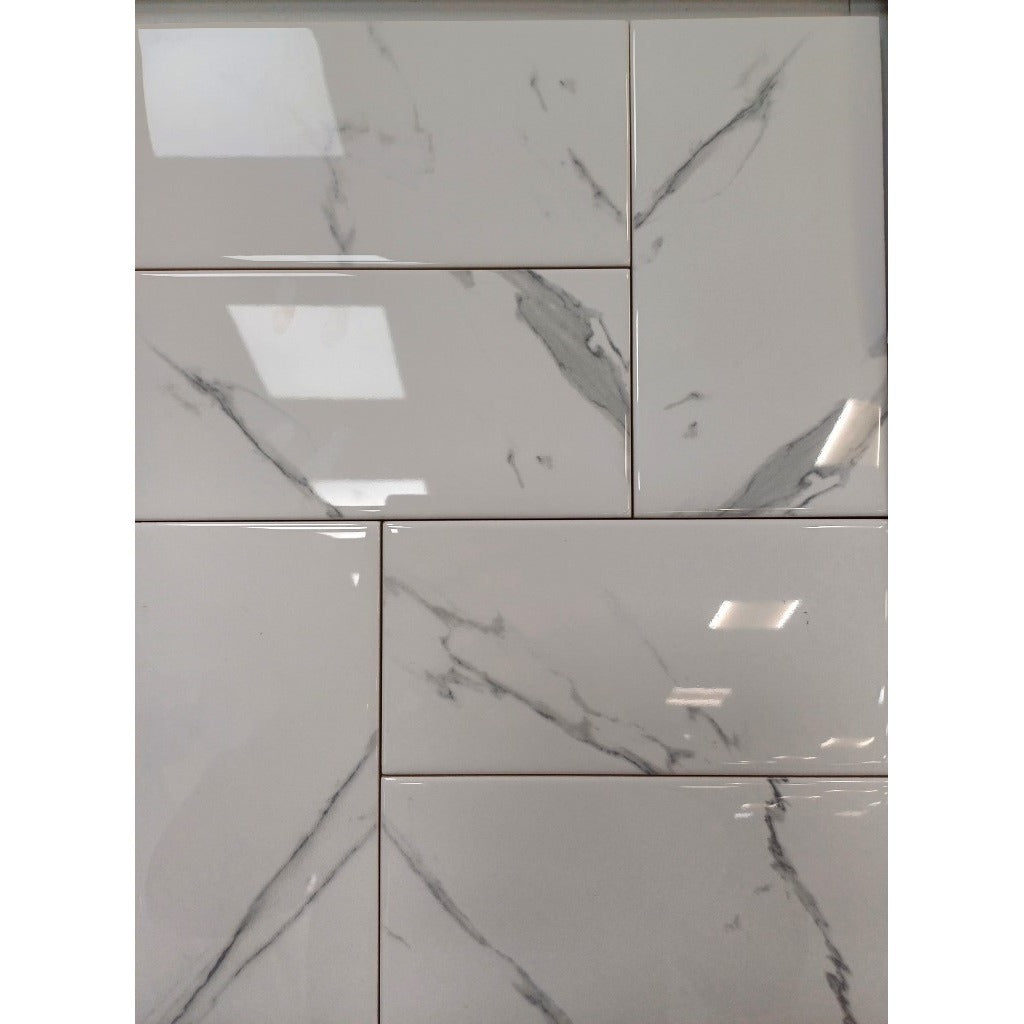 Flat Metro Tiles Marble - Gloss