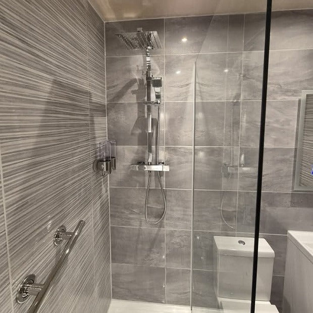 Fred Gloss Grey Patterned Wall Tiles