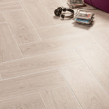 Fronda Grey Wood Effect Herringbone Tiles