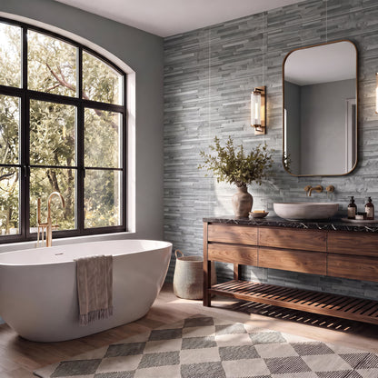 Mubi Grey Stone Effect Matt Wall Tiles