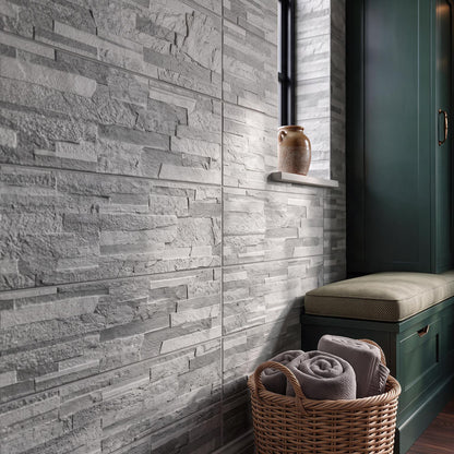 Mubi Grey Stone Effect Matt Wall Tiles