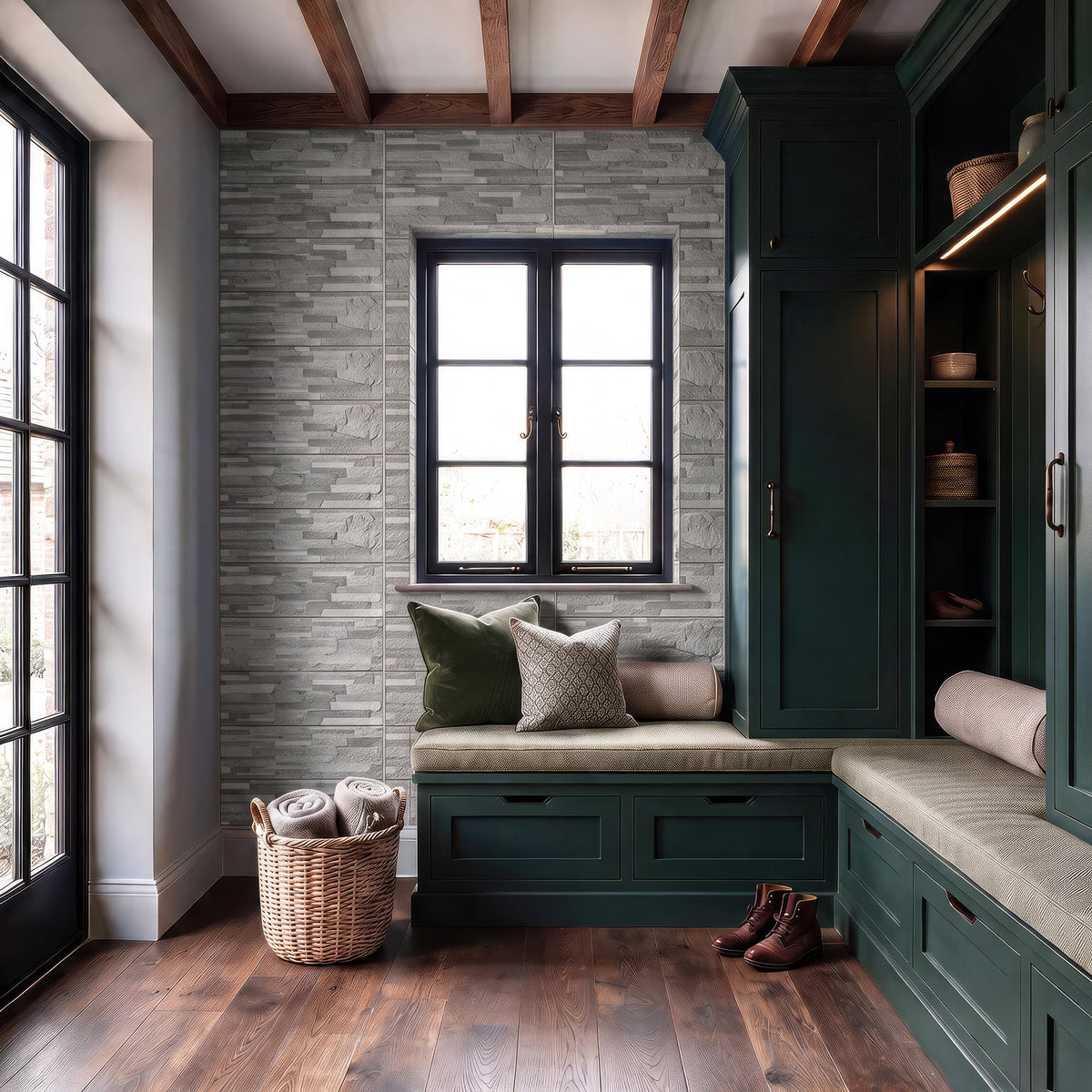 Mubi Grey Stone Effect Matt Wall Tiles