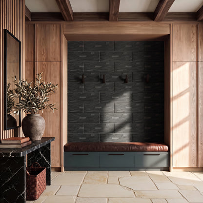 Mubi Black Stone Effect Matt Wall Tiles
