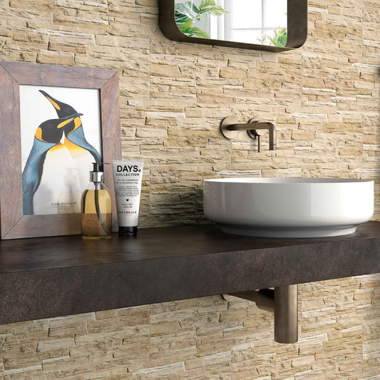 Mubi Beige Stone Effect Matt Wall Tiles