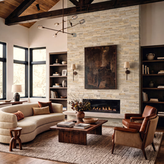 Mubi Beige Stone Effect Matt Wall Tiles