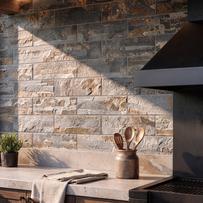 Mubi Rustic Slate Stone Effect Matt Wall Tiles