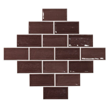 Glamour Burgundy Red Brick Tiles