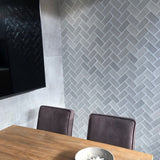 Cut Sample: Glamour Light Grey Subway Tiles