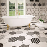 Grazia Black and White Hexagon Tiles
