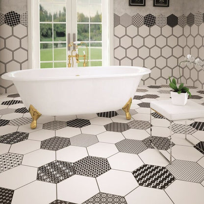 Grazia Black and White Hexagon Tiles