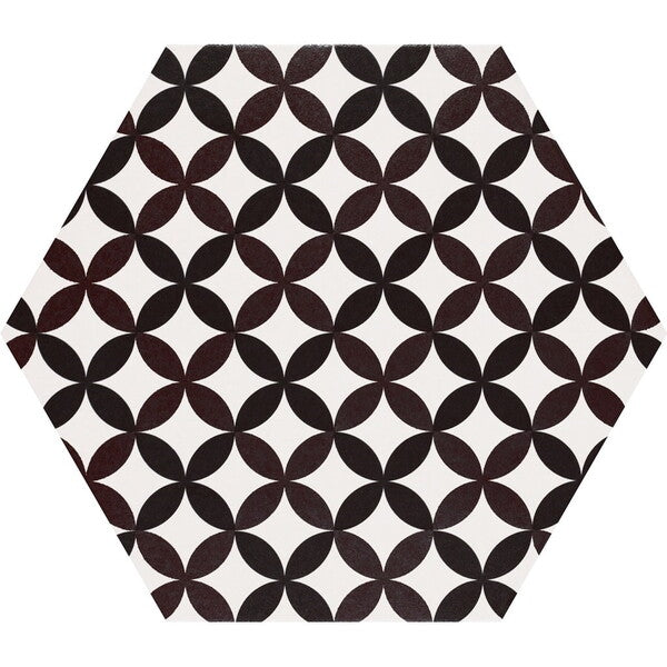 Grazia Black and White Hexagon Tiles