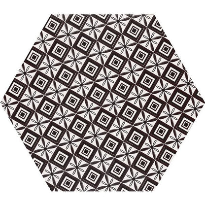 Grazia Black and White Hexagon Tiles