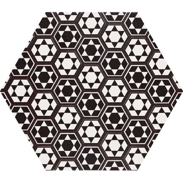 Grazia Black and White Hexagon Tiles
