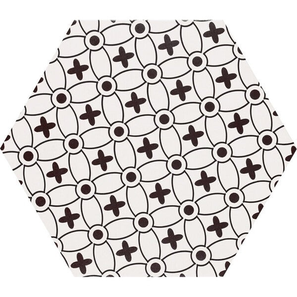Grazia Black and White Hexagon Tiles