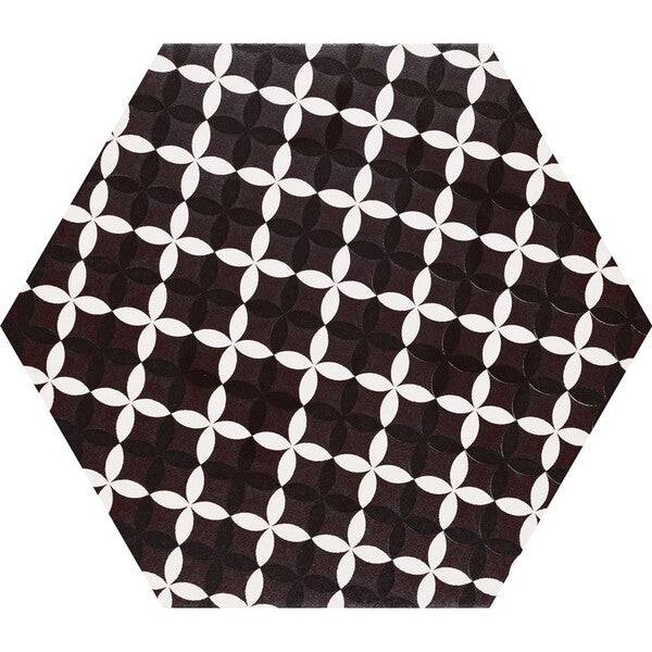 Grazia Black and White Hexagon Tiles