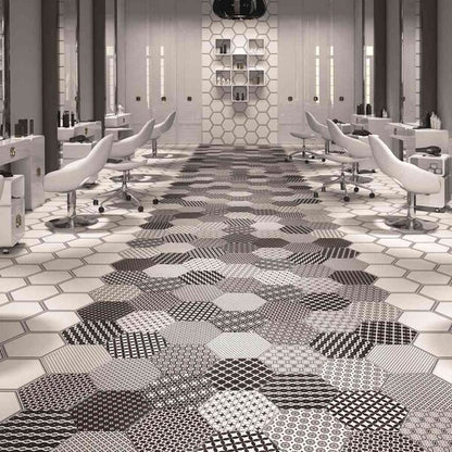 Grazia Black and White Hexagon Tiles