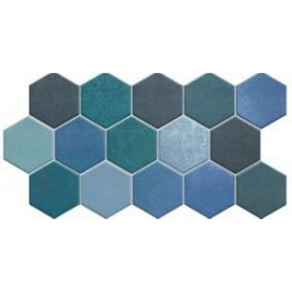Hex Green and Blue Hexagon Tiles