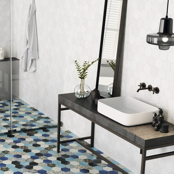 Hex White Hexagon Wall Tiles
