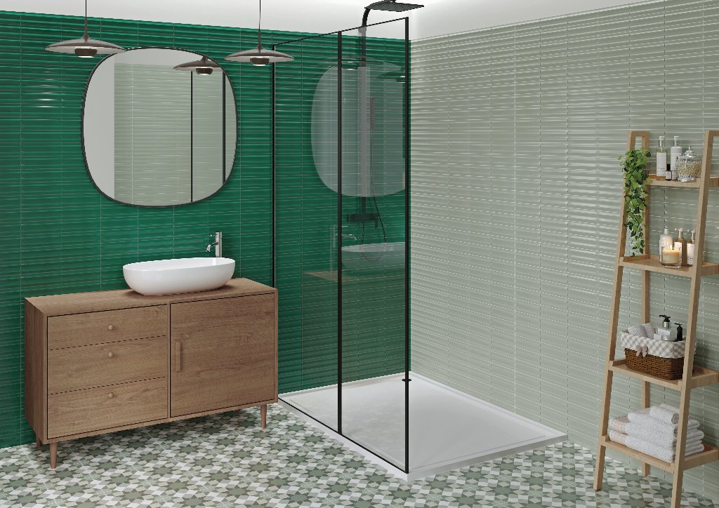 Hydra Green Geometric Porcelain Wall & Floor Tiles