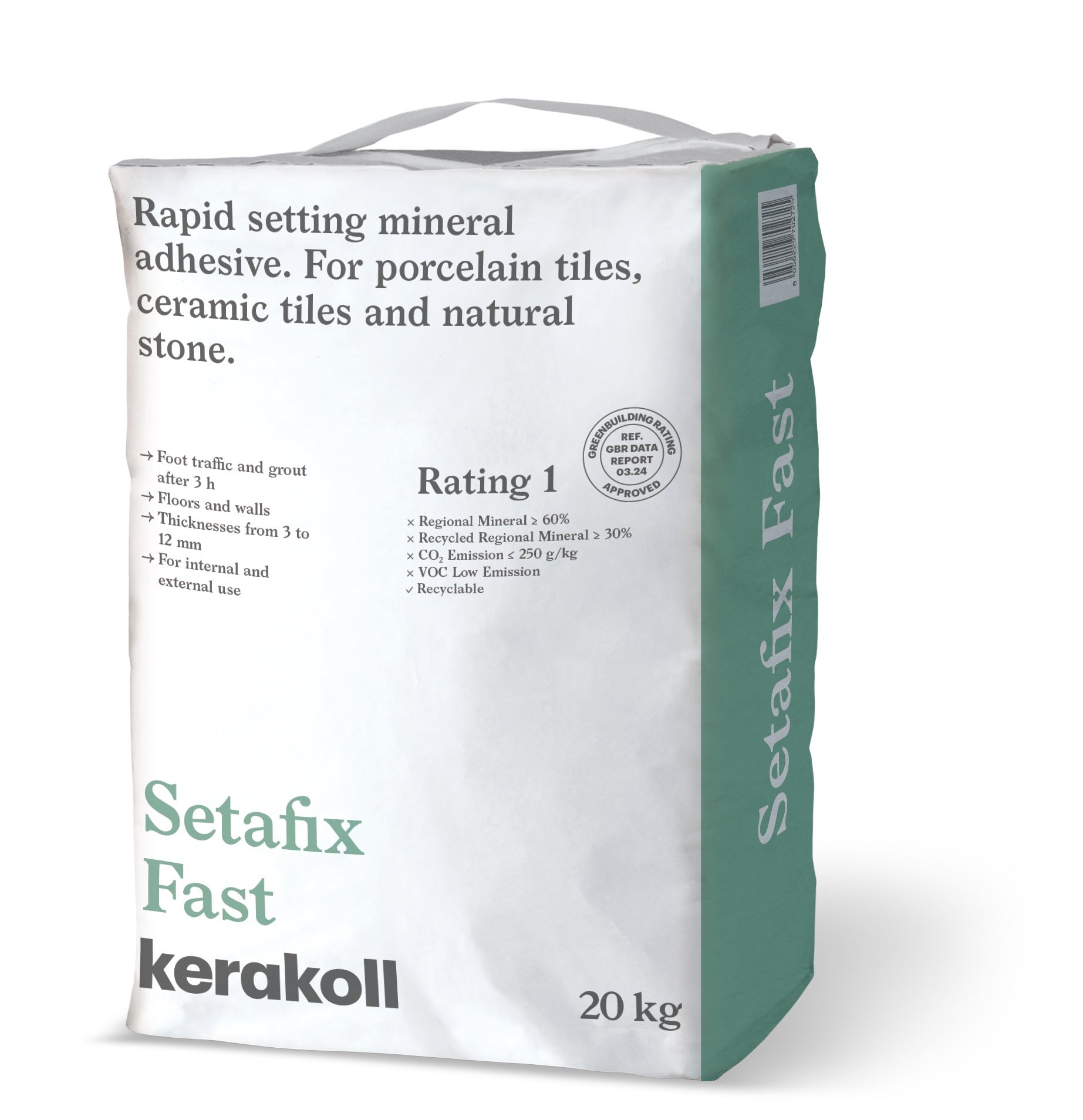 Kerakoll Setafix Fast Set Mineral Adhesive - Grey 20kg