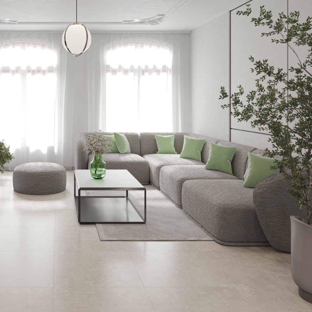 Jude Grey Concrete Porcelain Tiles – Matt, Rectified - Room Setting