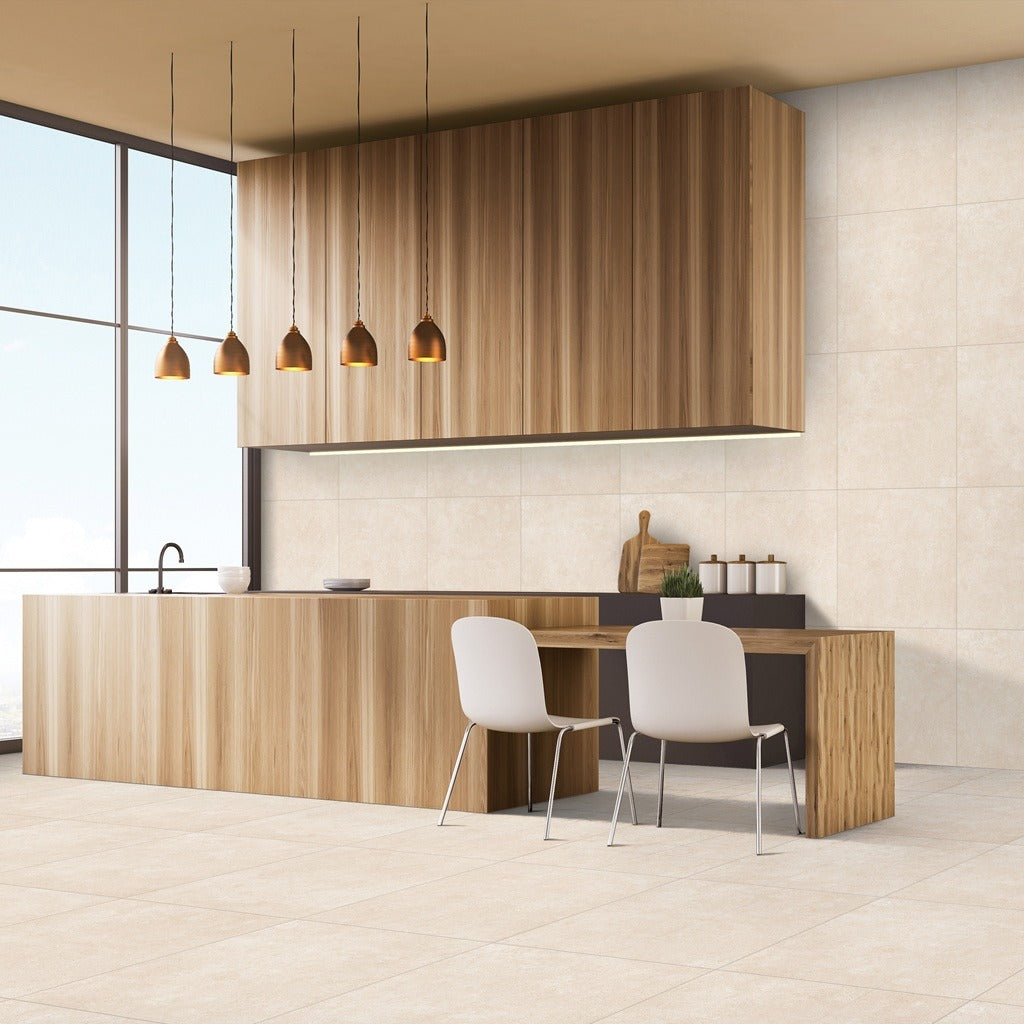 Cut Sample: Jude Ivory Matt Tiles - Rectified