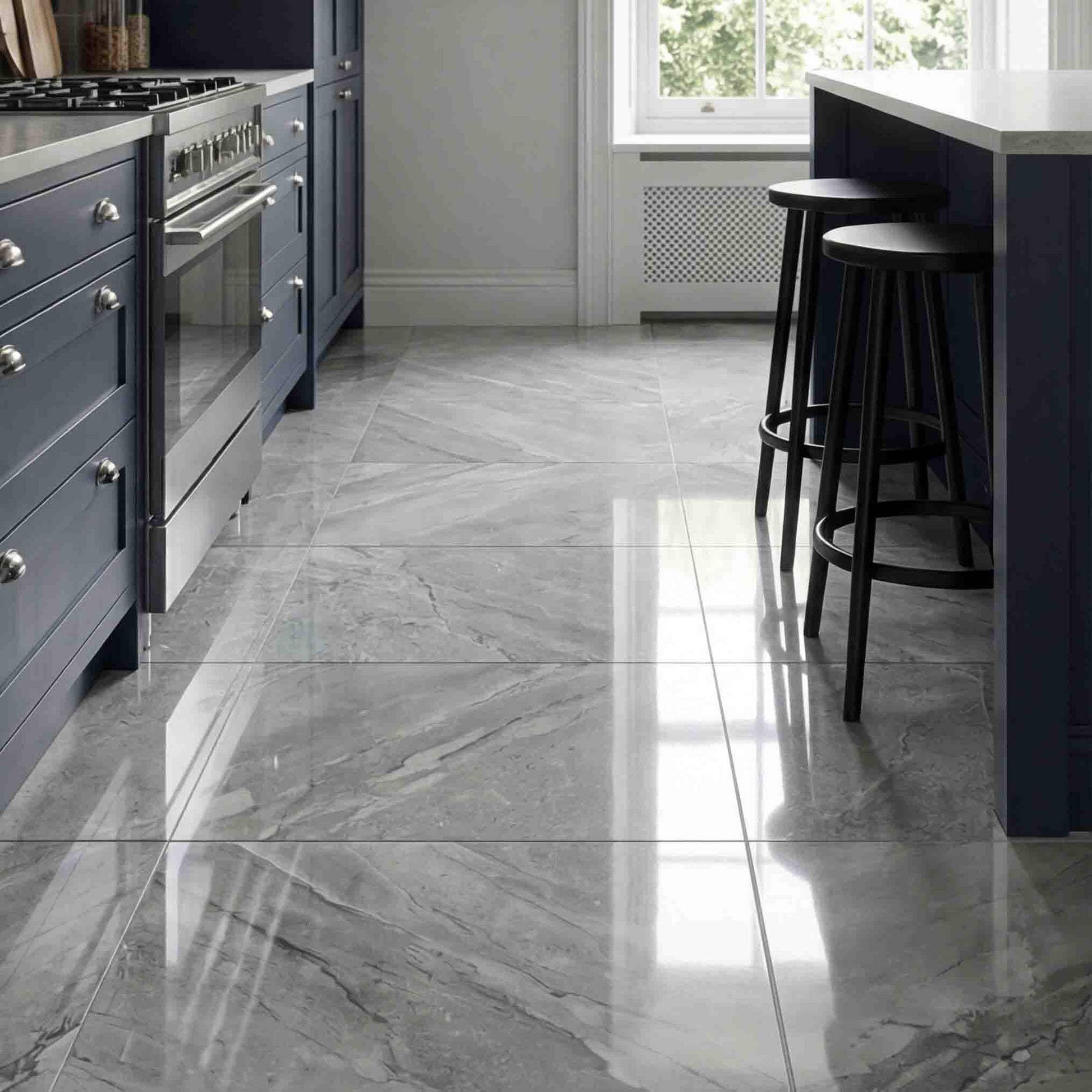 Ocean Gloss Light Grey Tiles - Porcelain, Rectified