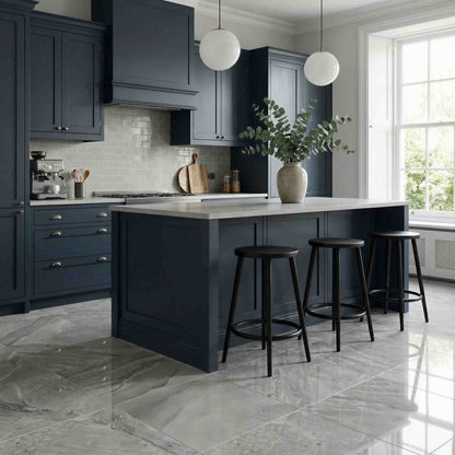 Ocean Gloss Light Grey Tiles - Porcelain, Rectified