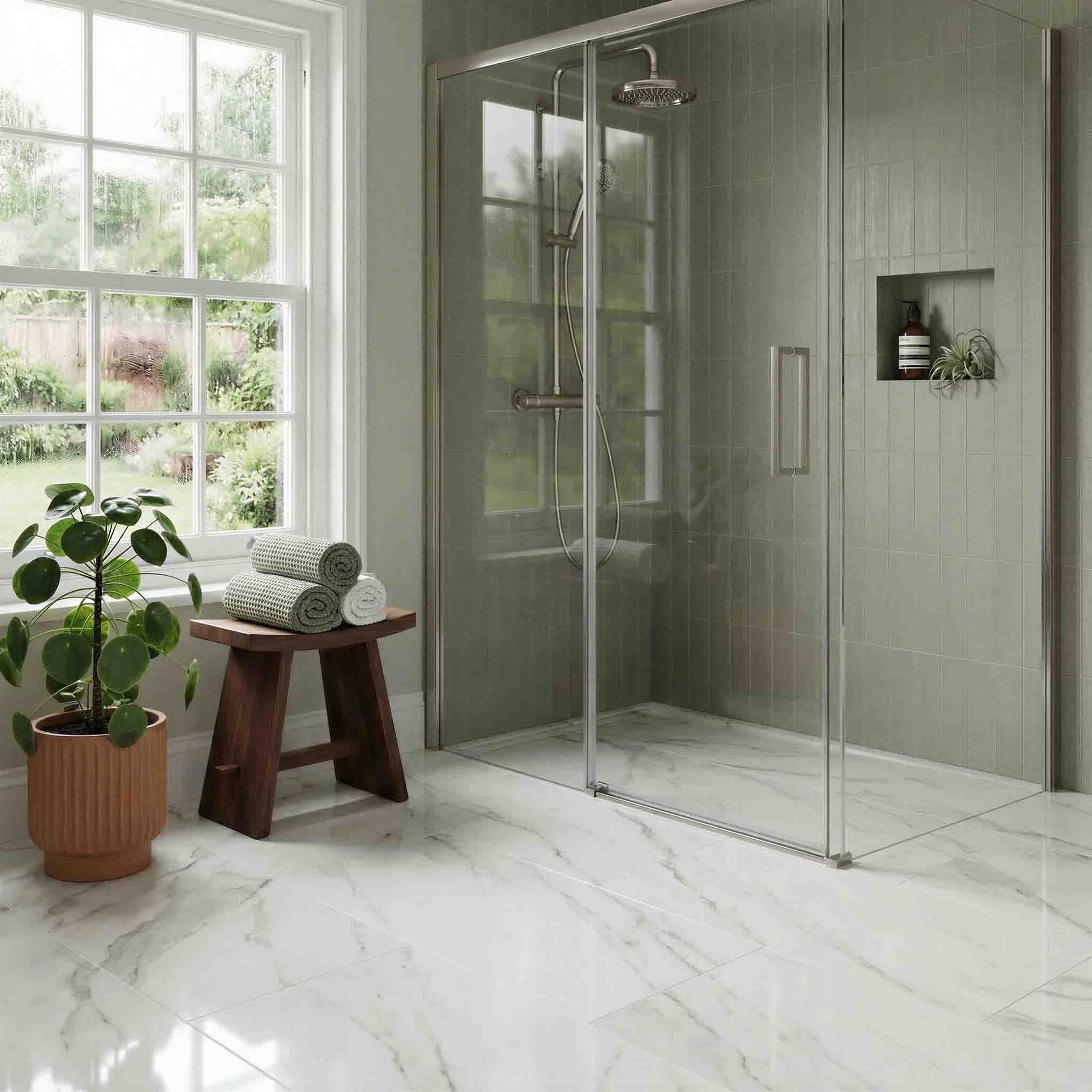 Miami Large White Marble Tiles - Gloss, Rectified