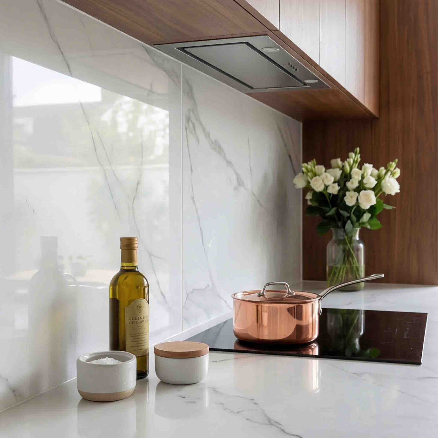 Miami Large White Marble Tiles - Gloss, Rectified