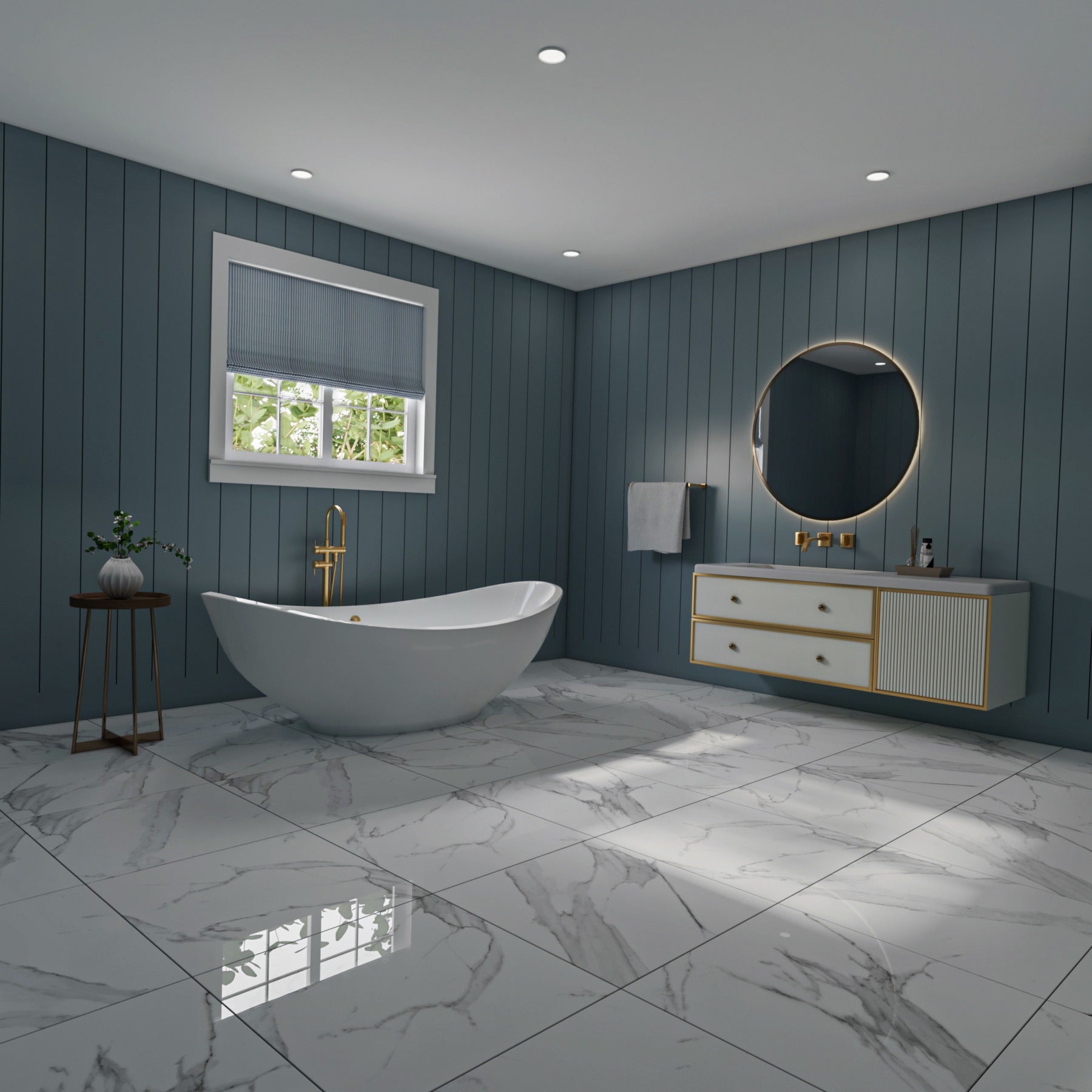 Miami White Marble Floor Tiles