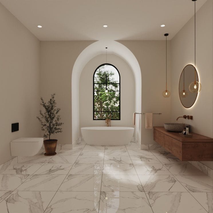 Miami White Marble Floor Tiles