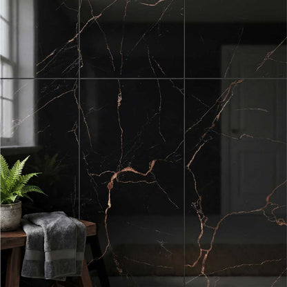 Impressa Black and Gold Marble Tiles