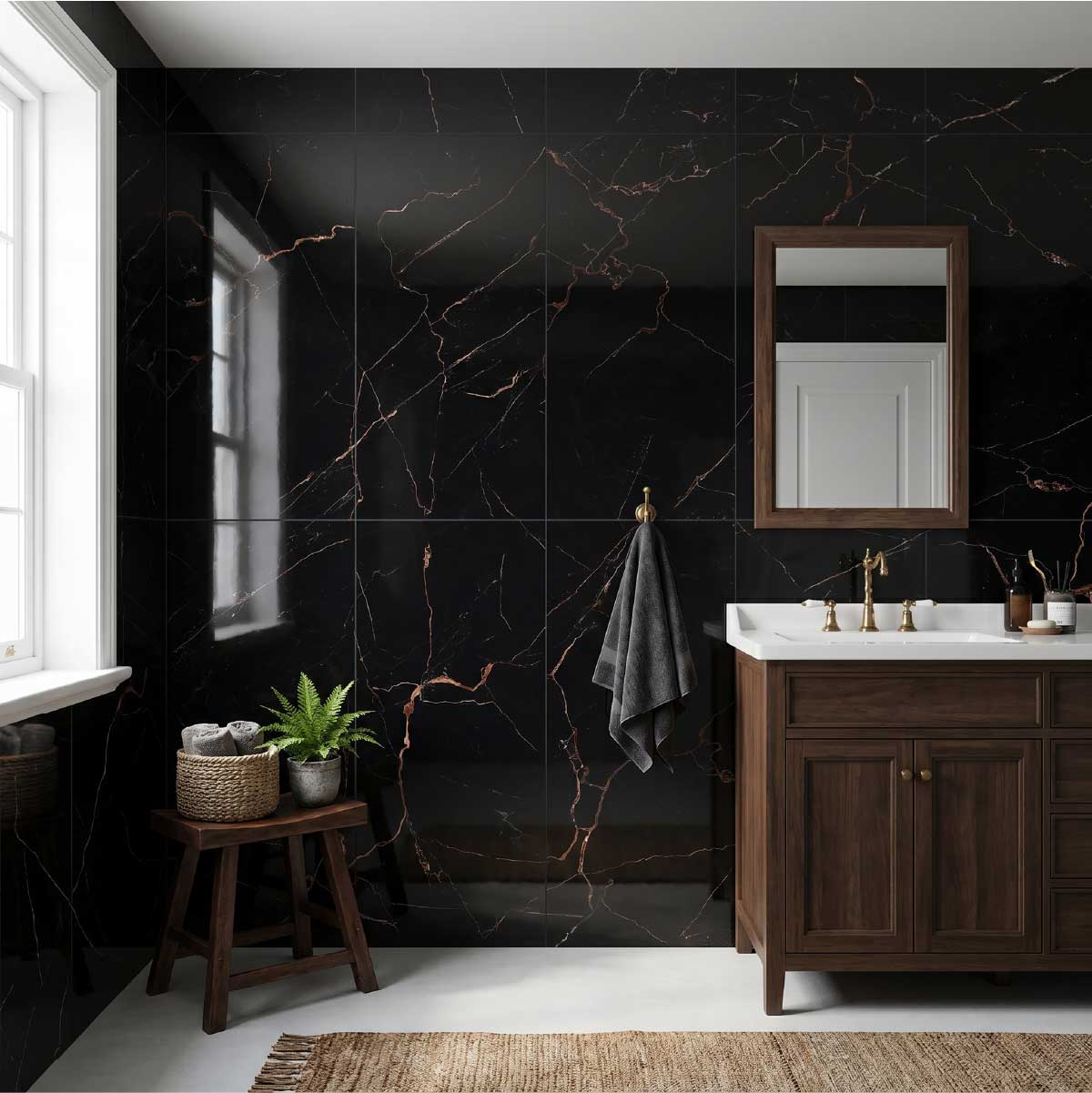 Impressa Black and Gold Marble Tiles