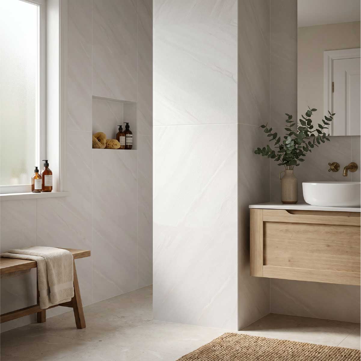 Sea Sand White Porcelain Floor Tiles
