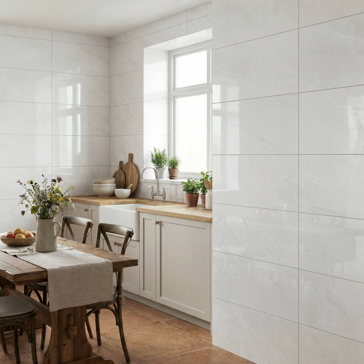 Scambio White Gloss Tiles